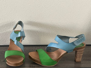 Strappy Light Green & Blue  - Size 38