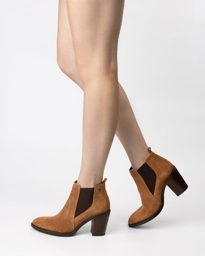 Brandy Snake Booties - Camel