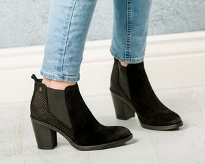 Suede Snake Black Woman's Boots | 12 Hour Comfortable Heels | EuropeanHeels.com