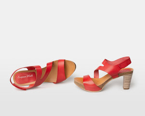 Strappy Red - 2 Heel Heights
